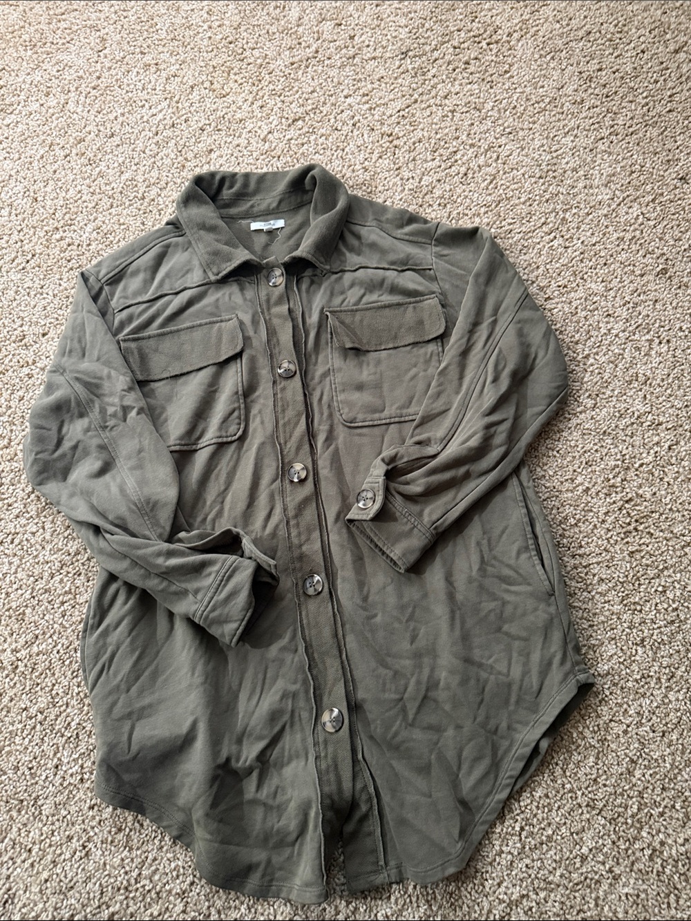 Maurices Olive Green Women's Button-Down Utility Shirt